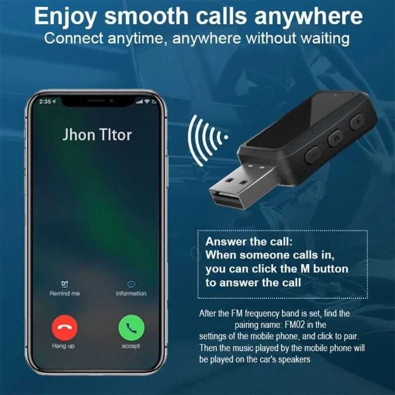 Y2GD Mudah Instalasi Bluetooth-Compatible 5.3 Adapter Ports Ports USB