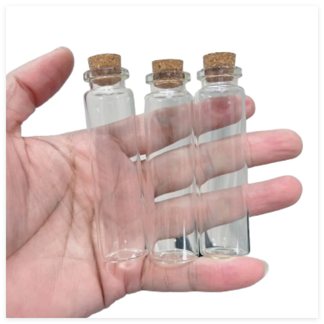 

50 PCS 20ml DIY Glass Bottles Cork Stopper 11x22x80mm Tiny Test Tube Jars Crafts Storage DIY Gifts Mini Containers Home Decor
