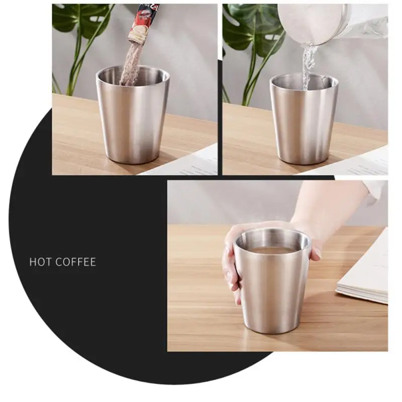 175/260ml Double Wall Stainless Steel Cups And Mugs Metal Cold Beer  Bar Party Kitchen  Coffee  Drinkware Tools