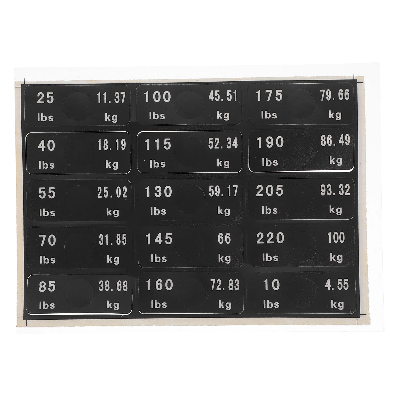 

1 Sheet Gym Equipment Sticker Labels Weight Block Identification For Dumbbells Barbells Plates Gym Accessories Sticker