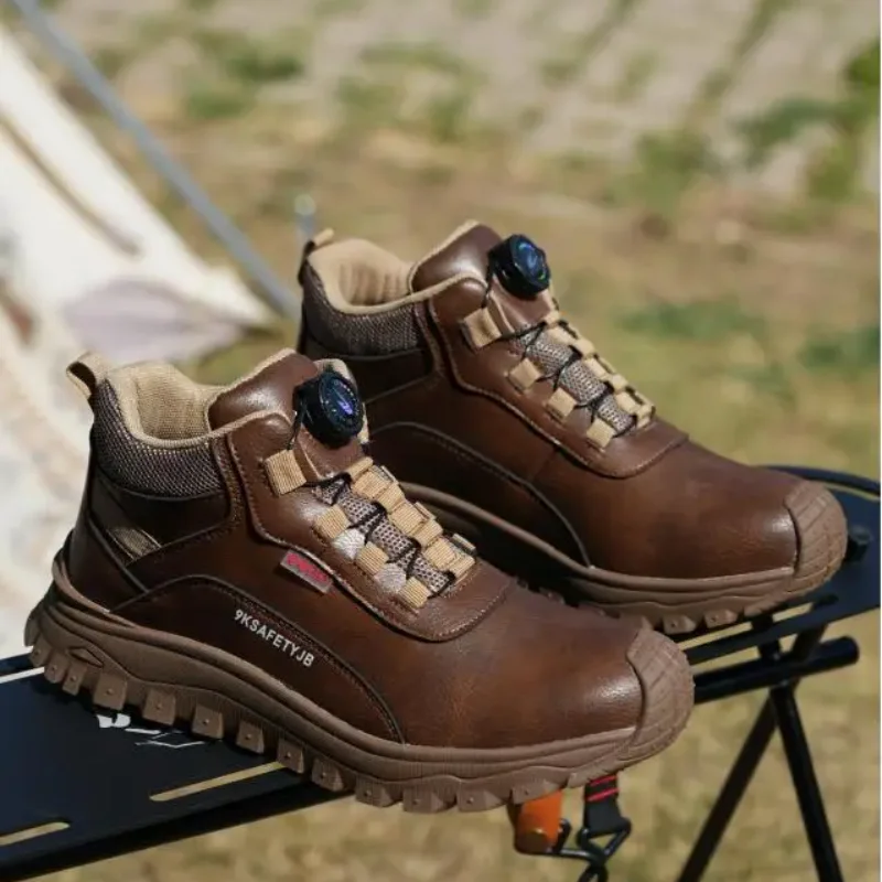 Men Women Insulated 6KV Work Safety Shoes  Non-slip Waterproof Work Boots Rotating Button Protection Safety Boots