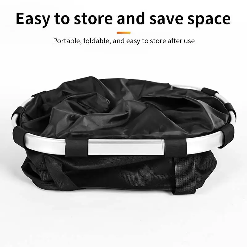 Bicycle Front Basket Bike Small Pet Dog Carry Pouch 2in1 Detachable MTB Cycling Handlebar Tube Hanging Fold Baggage Bag 5KG Load image 4