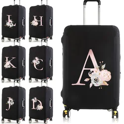 Pink Flower Letter Apply To 18-28 Inch Suitcase Protective Cover Elastic Luggage Protector Trolley Dust Cover Travel Accessories