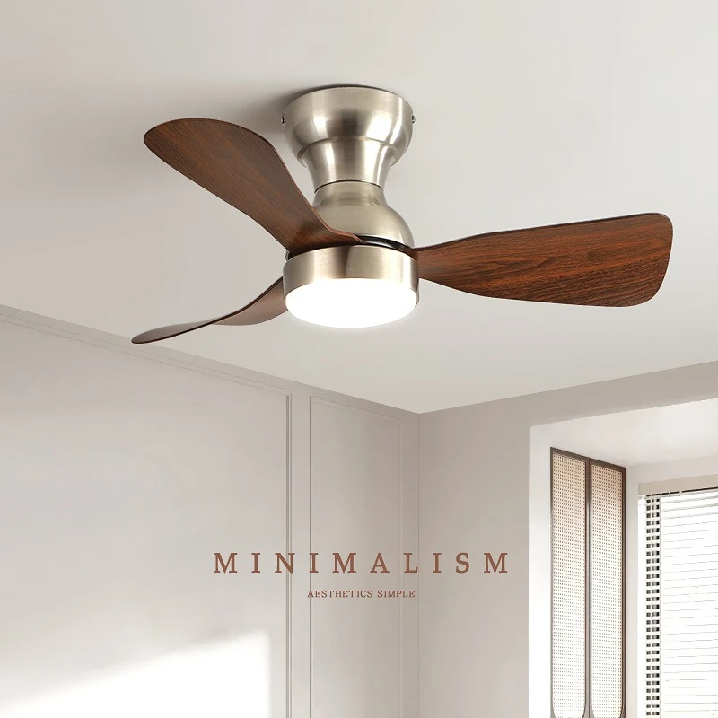 Retro Simple 3-Blade Ceiling Fan with Light, Silent Eye-Friendly Ceiling Lamp for Dining Room Bedroom