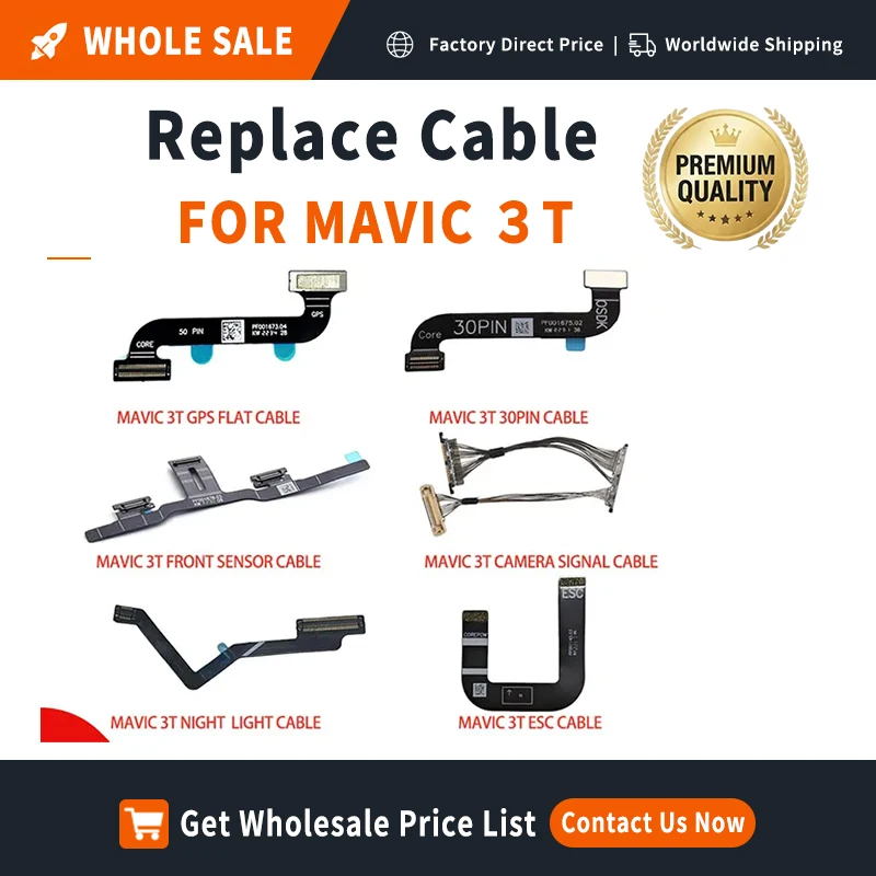 Wholesale 3-in-1 Flat Cable Set for DJI Mavic 3T Drone, GPS ESC OSDK Compass Front Sensor Replacement - In Stock Repair Parts