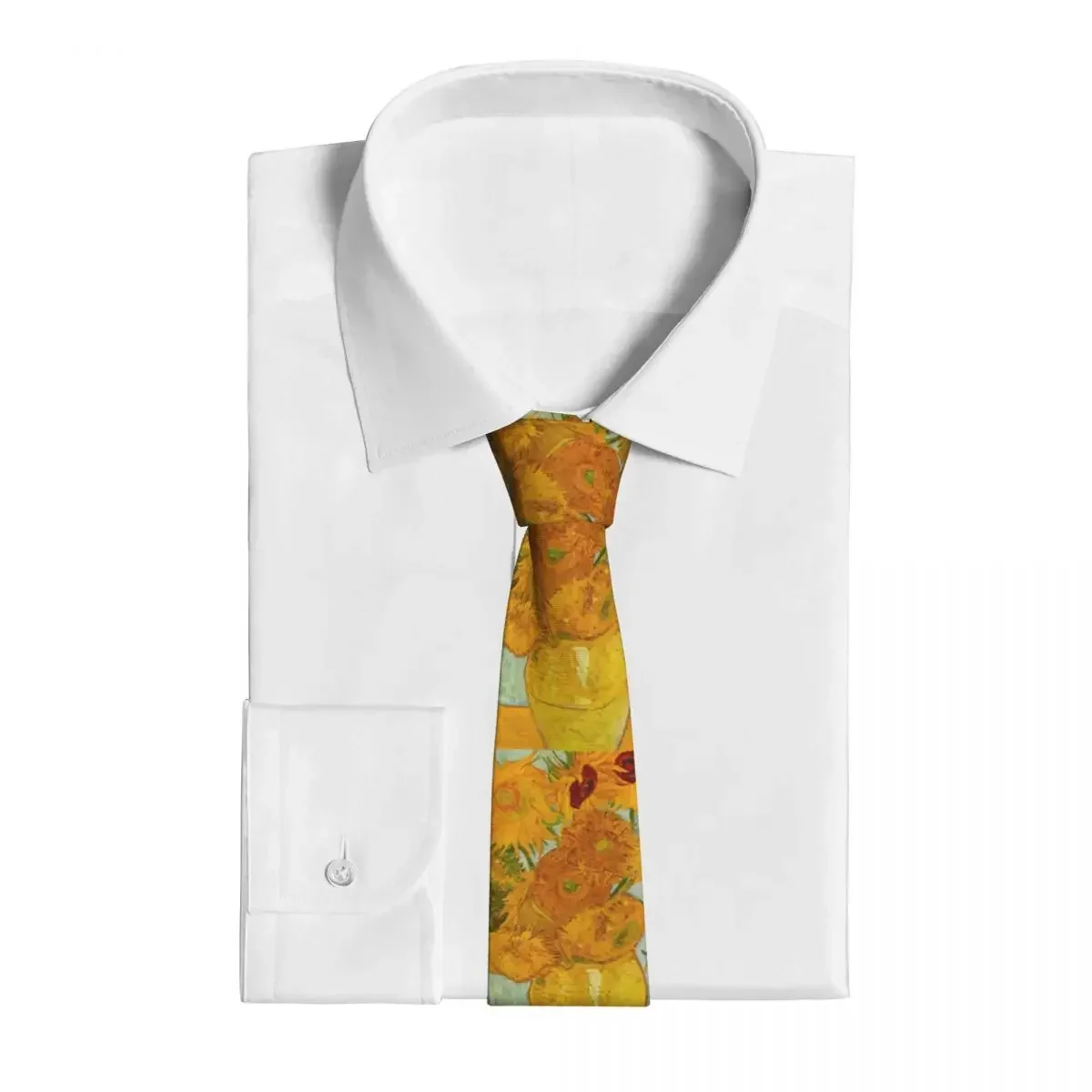 Corbata de pintura al óleo de girasoles para hombres y mujeres, corbatas de cuello elegantes de Vincent Van Gogh, corbata de cuello de calidad, accesorios de uso diario