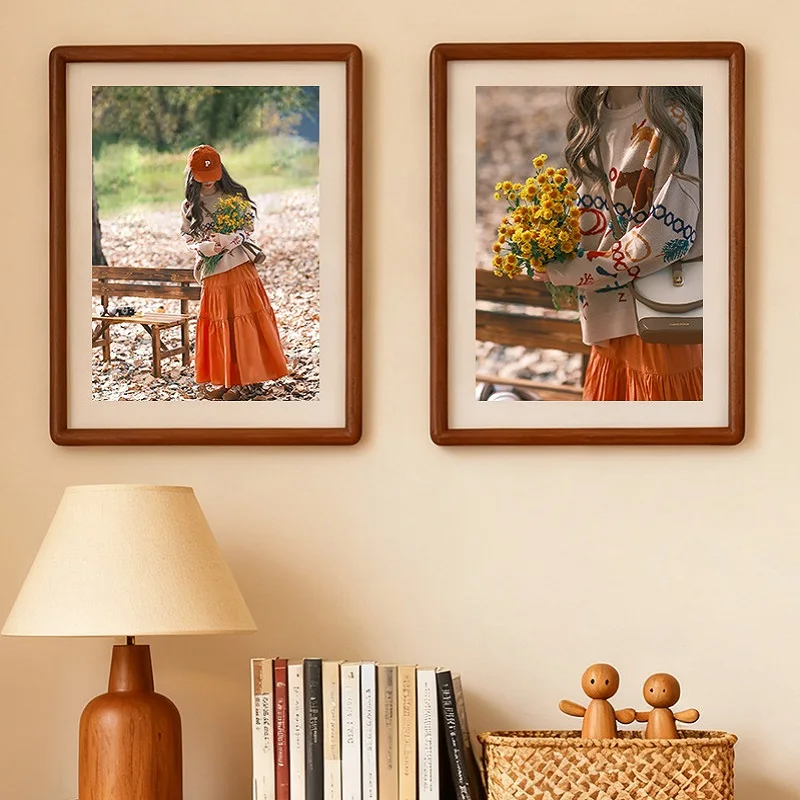 Solid Wood Photo Frame Black Walnut Tabletop Picture Frame for 6-inch, 7-inch, 8-inch, 10-inch & A4 Sizes Ideal Home Decor Frame