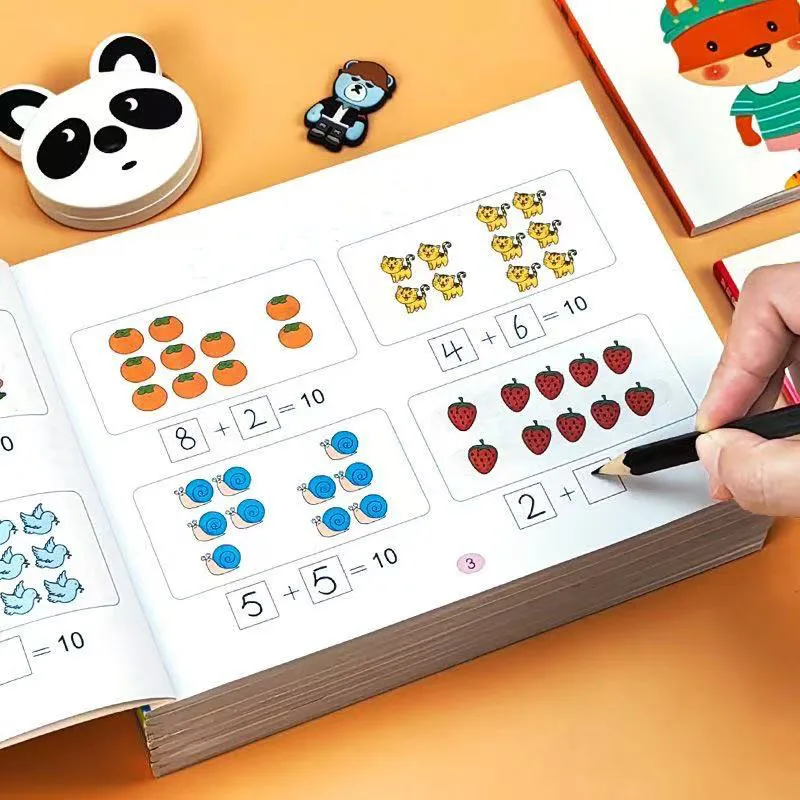 94 Pages Children's Addition and Subtraction Learning Math Students Handwriting Copybook Preschool Mathematics Exercise Book