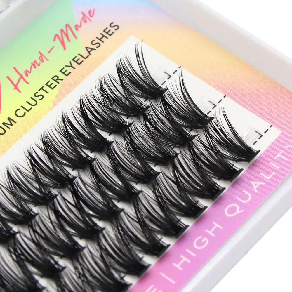 Moonlily Premium Seiden-Wimpernverlängerungen Hochwertige Natürliche Lange 3D-Volumen-Effekt Faux Cluster Einzelne Make-up-Wimpern – Detail 12