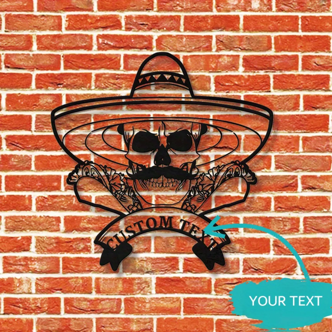 Custom Metal Wall Art - English Text Mexican Food Hanging, Personalized Taco Design Indoor/Outdoor Decor, Hot Restaurant Sign.