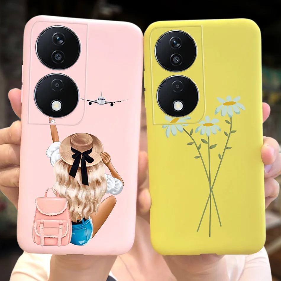 Cool Fashion Moon Printed Case For Honor X7b Candy Color Soft Silicon TPU Shockproof Phone Cases For HonorX7b X 7B 4G CLK-LX2