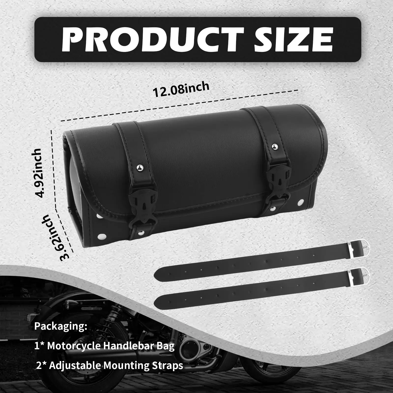 Motorcycle Vintage Leather Handlebar Bag Multifunctional Password Lock Storage Tool Pouch For Harley Cruiser Retro Motorbike view 2