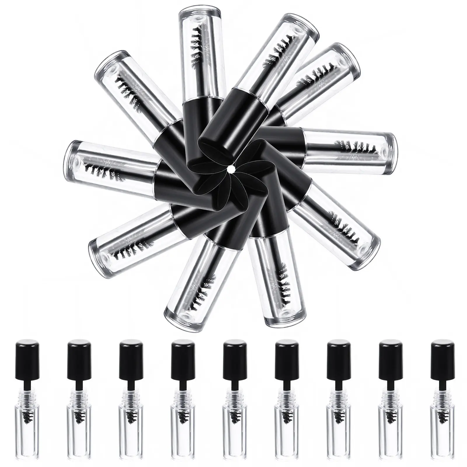

20Pcs Empty Mascara Tubes Mini Refillable Clear Portable Travel Eyelash Cream Bottle Container Lash Tech Supplies Must