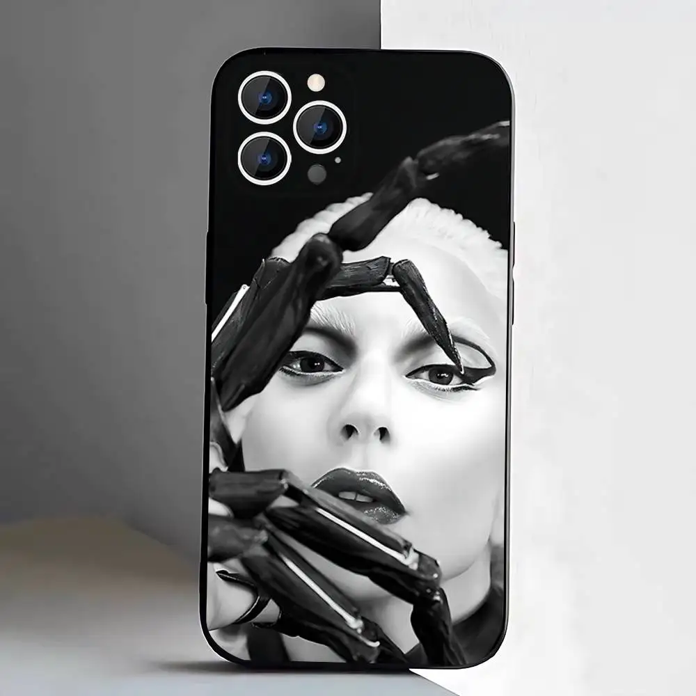 Coque de téléphone Singer L-Lady-GagaS Mayhem pour iPhone 17,16,15,14,13,12,11,Pro,XS,Max,XR,Plus,E,SE4,Mini couverture souple noire