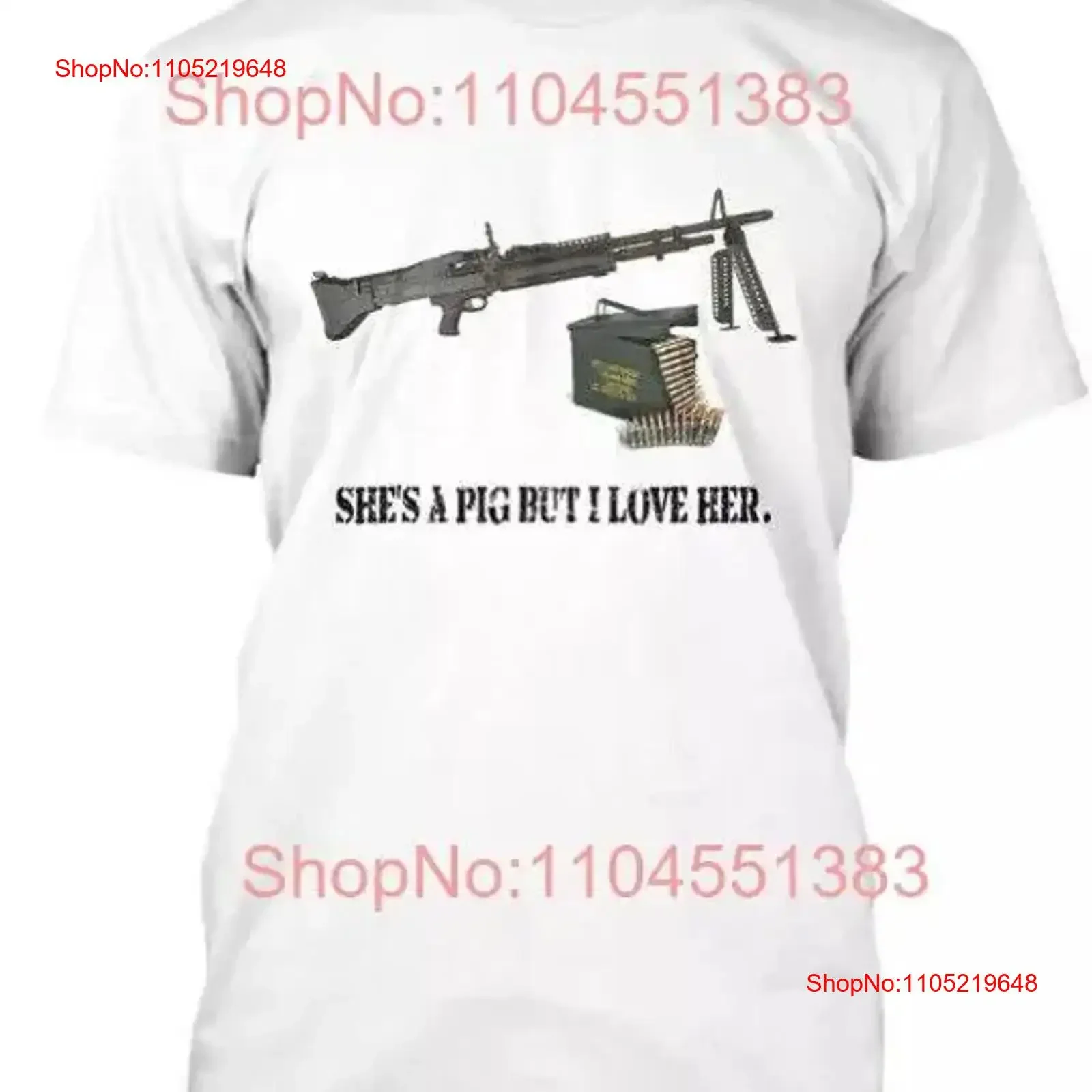 تي شيرت M 60 A K Pig shes لكنني أحبها مصنوع في الولايات المتحدة الأمريكية مقاس S إلى 5XL عتيق مغسول للجنسين ملابس خروج عصرية ناعمة