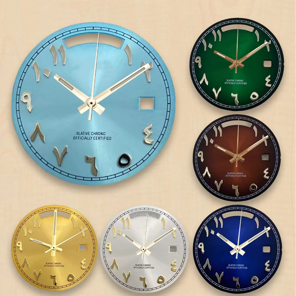 Day And Date Arab numerals Dial 31mm S Dial Suitable For 8285 Movement Sunburst Dial 31MM 8285 Watch Modification Accessories