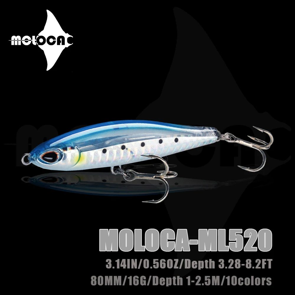 Fishing Lure Pencil Weights 16g 80mm Floating 1-2.5m Trolling Articulos De Pesca For Leurre Truite Fish Isca Artificial Cebos