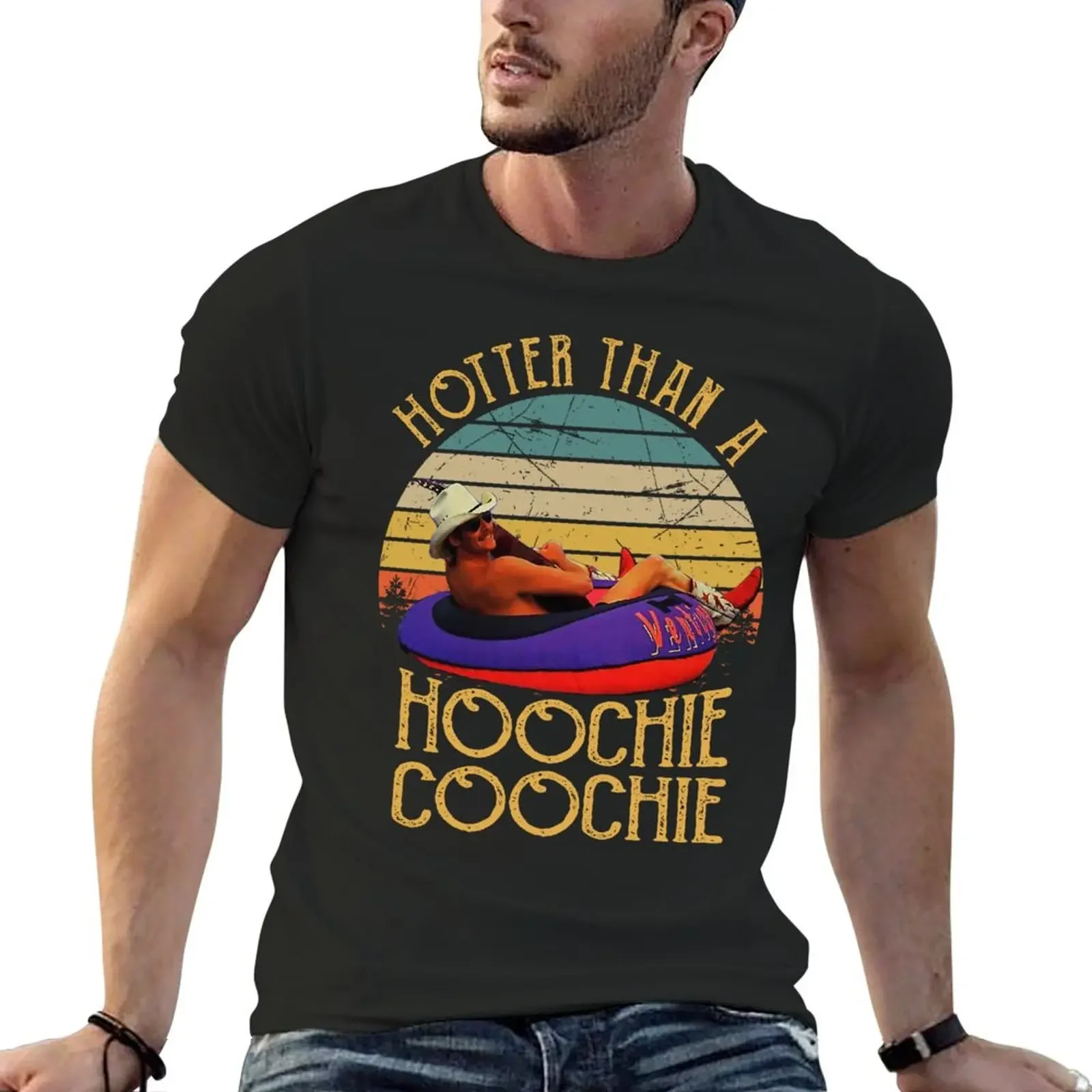 Hotter Than A Hoochie Coochie Alan Vintage Retro Style T-Shirt for a boy anime figures tees plus size men clothing