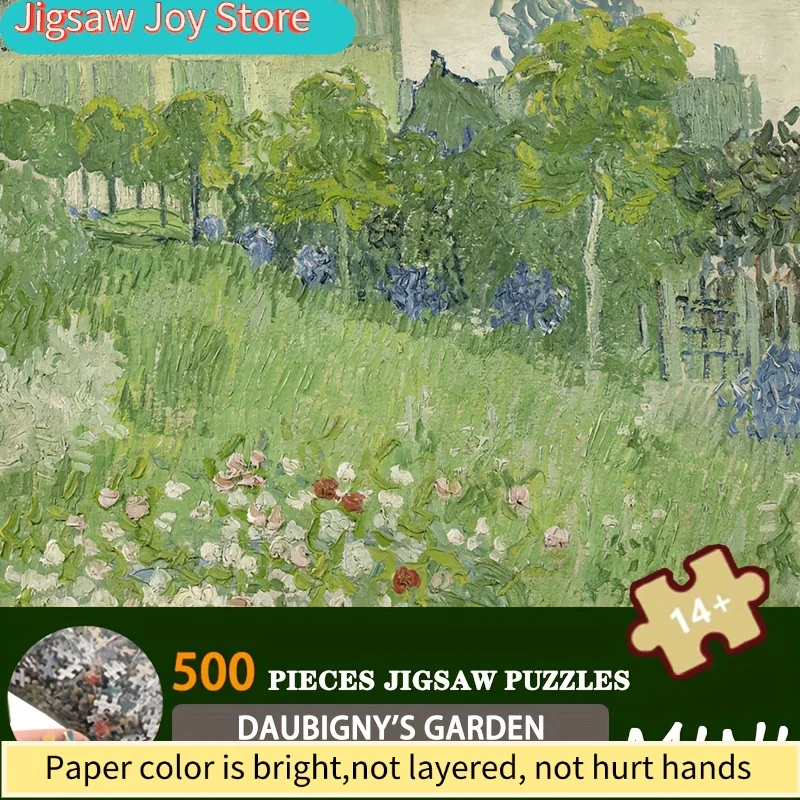 Van Gogh Courting Couples Garden Jigsaw Puzzle - 15x10 Inch Parisian for art Mini Puzzle with Vibrant Floral & Garden Scene,