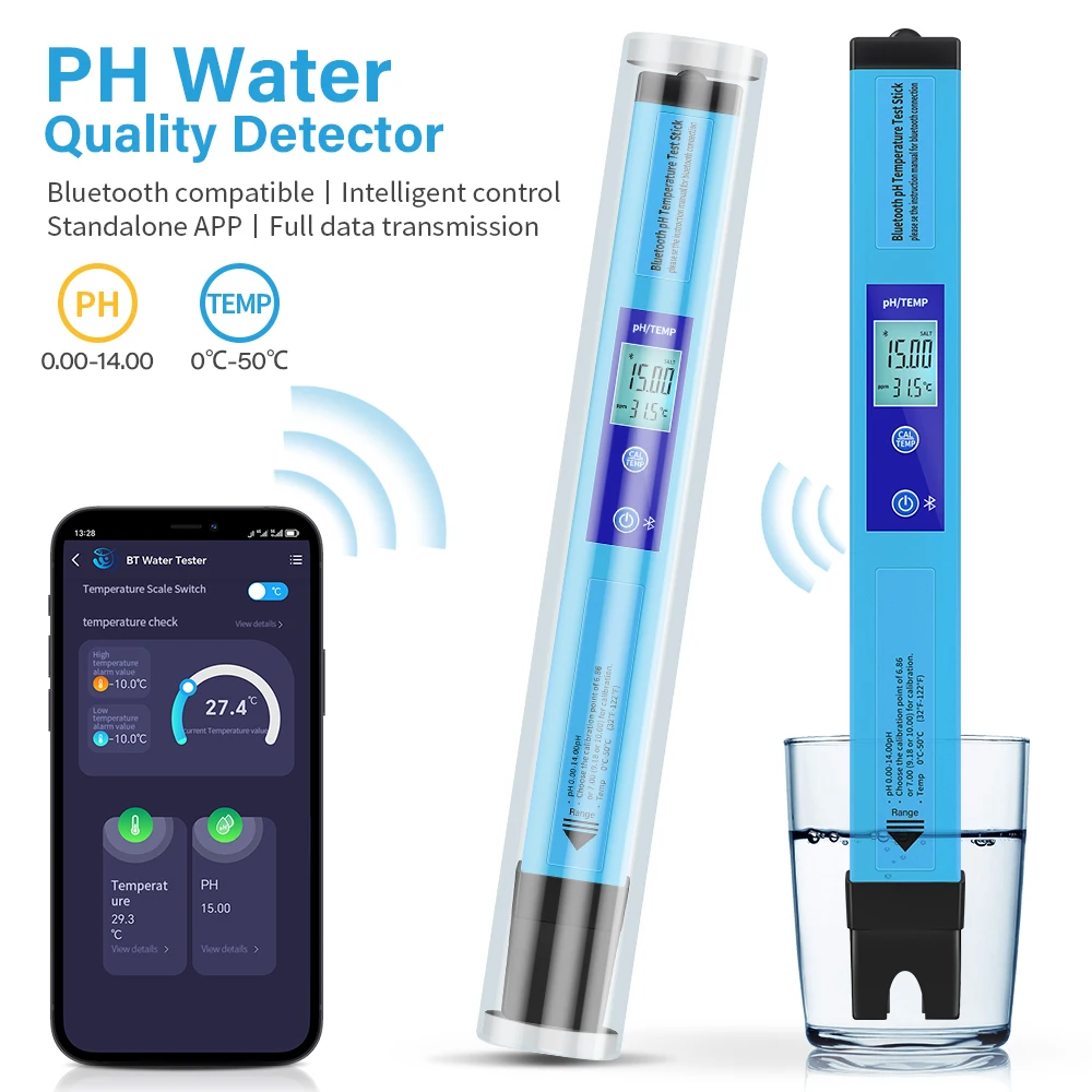 2/5 in 1 Water Quality Tester Digital Bluetooth TDS/EC/PH/SALT/S.G/TEMP Meter APP Control for Drinking Laboratory Aquarium