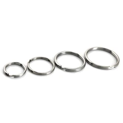 5pcs Metal Round-wire Split Rings Double Loop Keyring 10-38mm Keychain Keys Holder DIY Leather Craft hardware Stainless Steel