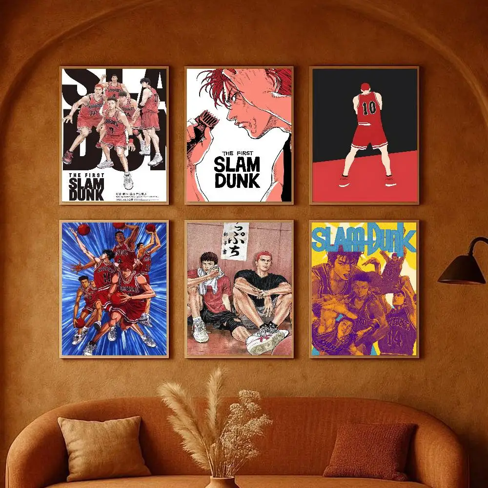 الأول S-sLAM D-DUNK أنيمي المشارك عالية الوضوح ملصق فني ذاتية اللصق مقاوم للماء ديكور المنزل لغرفة المعيشة