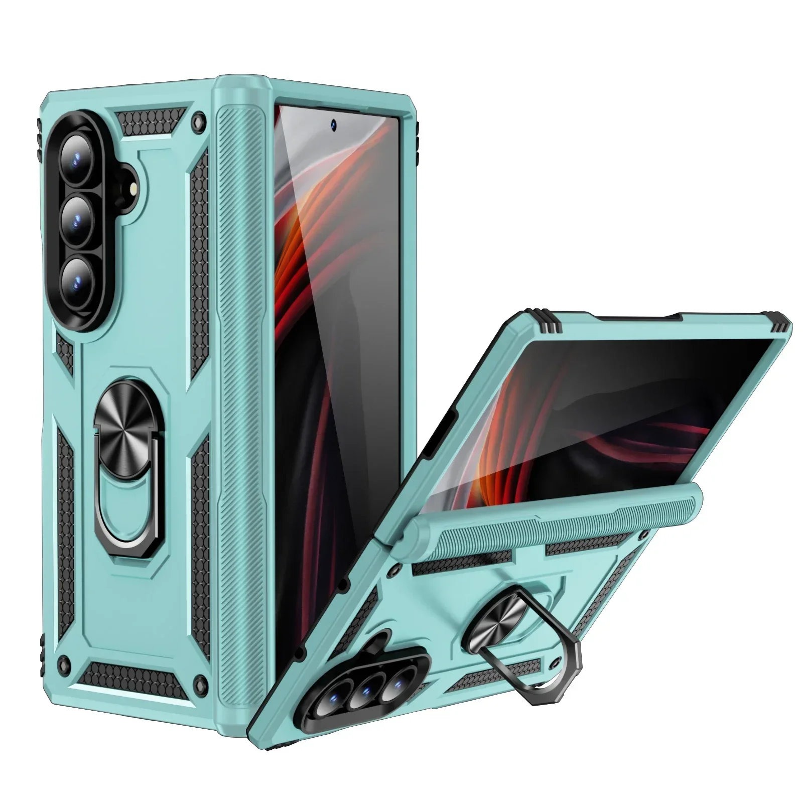 Amor Stoßfeste Hülle für Samsung Galaxy Z Fold 8 Ultra 7 6 5 Harte Ringhalter-Handyhülle mit Scharnierschutz – Detail 6