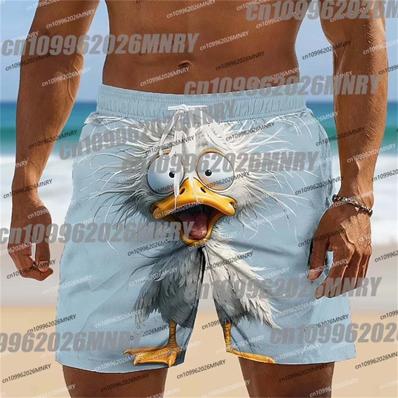Funny Animal Duck 3d Print Kid Shorts Mens Beach Shorts Quick Dry Drawstring Elastic Waist Trunks Goat Cat cycling Cartoon Sport