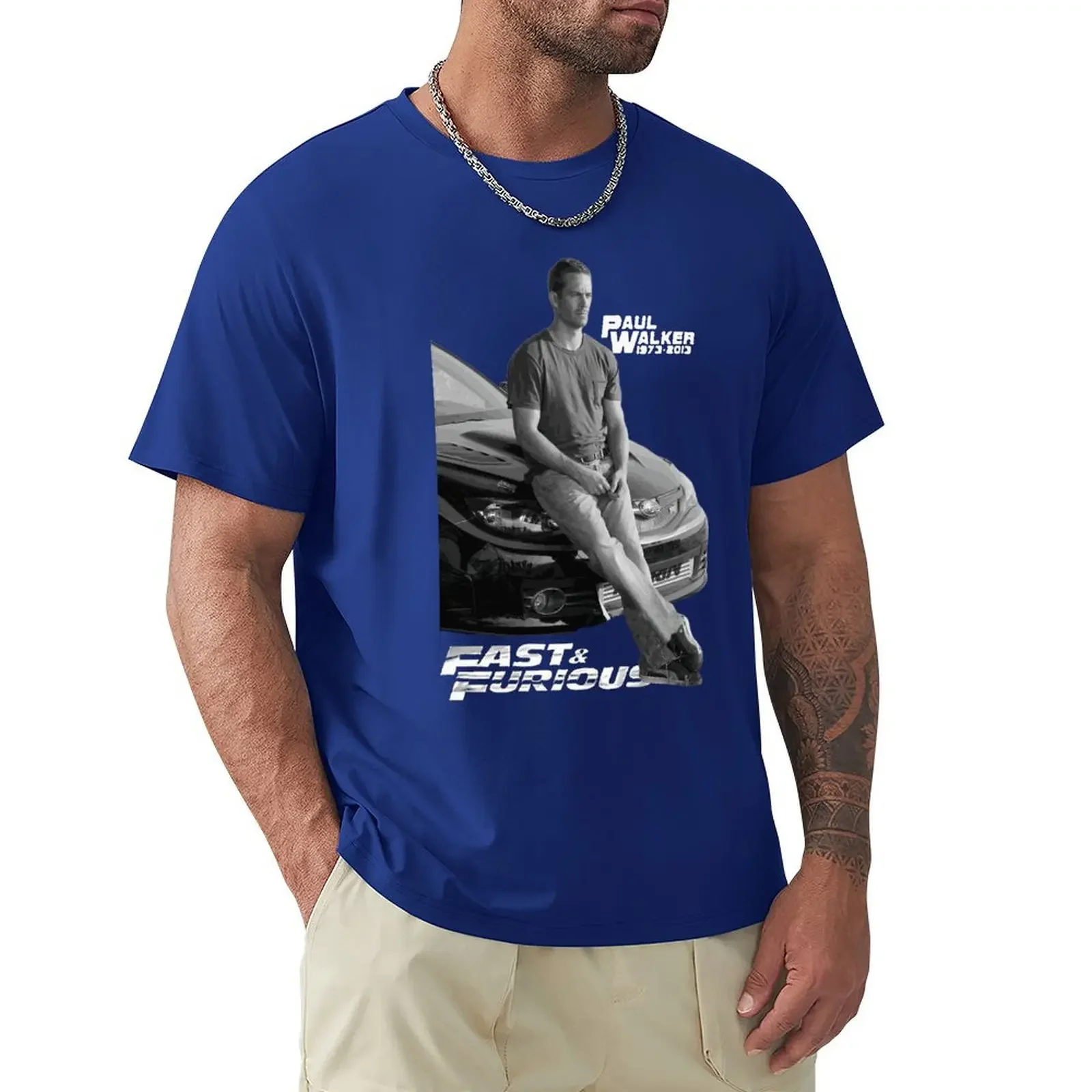 Paul Walker Street Racingss Fast N Furious T Shirt Harajuku Short Sleeve T-shirt 100% Cotton Graphics Tshirt Tops