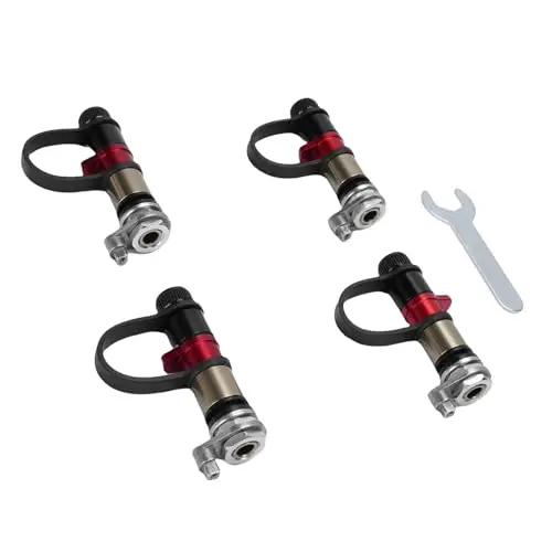 4pcs Tire Deflator Valve Kit Quick Deflation Auto Stop Supports Pressure Sensor Installation for Offroad Car Motorcycle