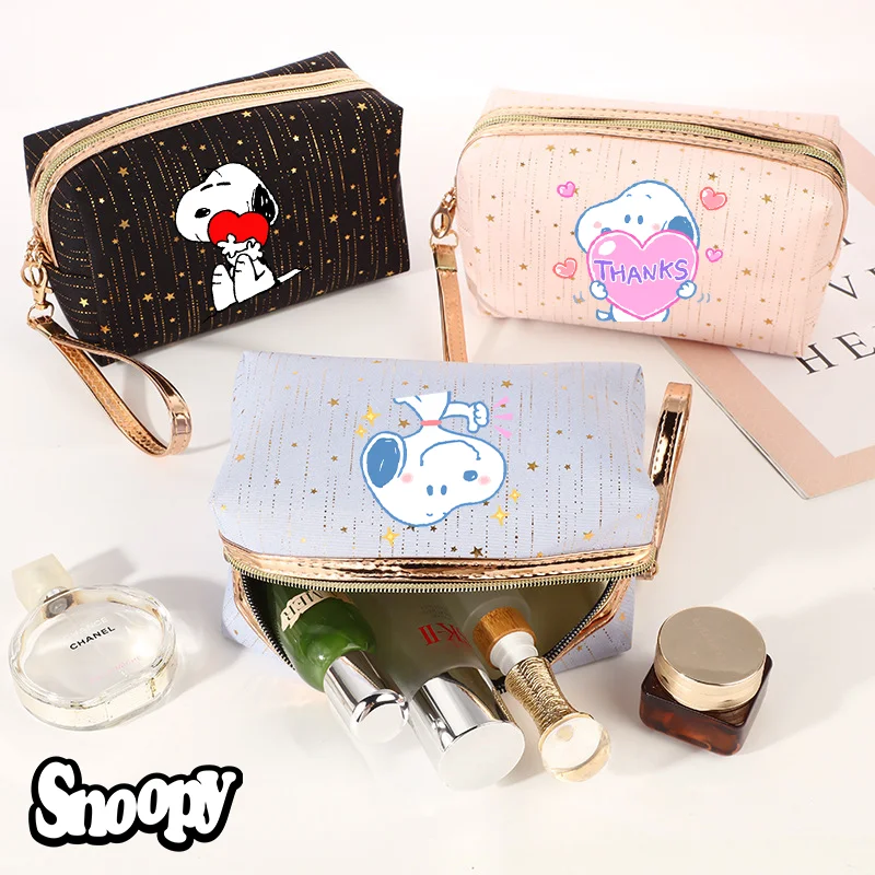 Snoopy Waterproof Starts Cosmetic Bags Women Peanuts Make Up Bag PVC Wash Toiletry Pouch Travel Organizer Case Birthday Gifts