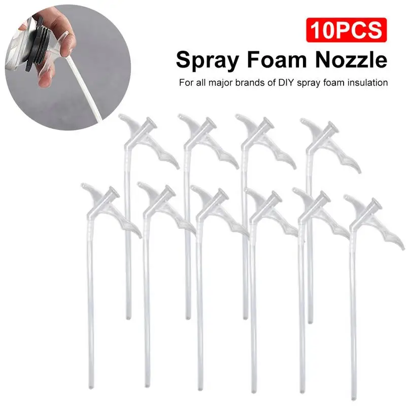 10pcs Spray Foam Tubes Nozzle Gap Filling Insulating Foam Tube Polyurethane Foam Glue Connection Tube Tools