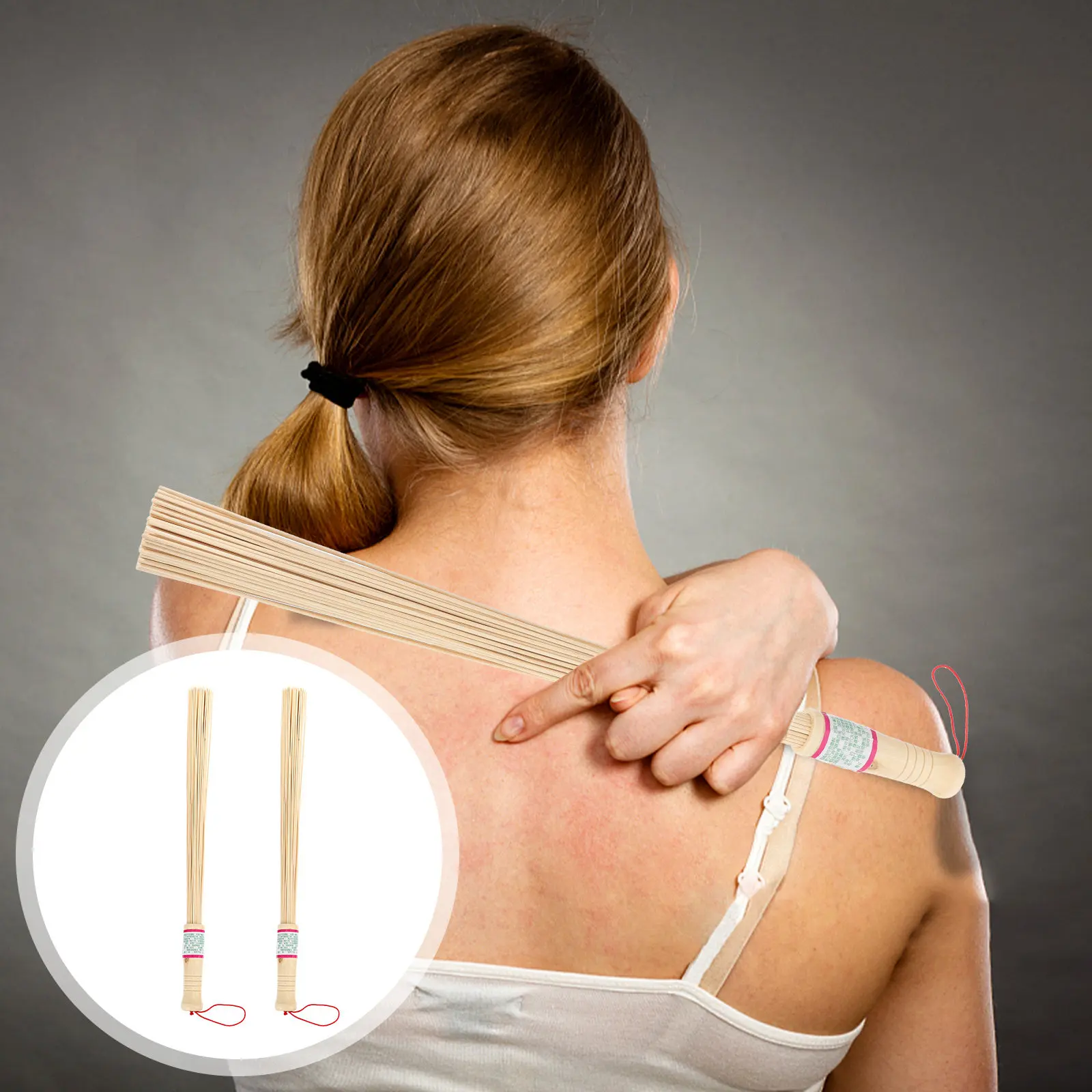 

2 шт. бамбуковых ручных массажеров-стиков для тела, для спины, ног, рук, снятия усталости, улучшения кровообращения, портативные