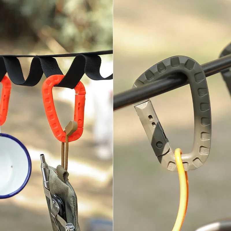 5 قطعة التكتيكية 3.5 "حلق بمشبك بلاستيكي مولي ITW المفاتيح D-شكل الصلب الربيع مشبك هوك للمشي في الهواء الطلق أدوات التخييم #1