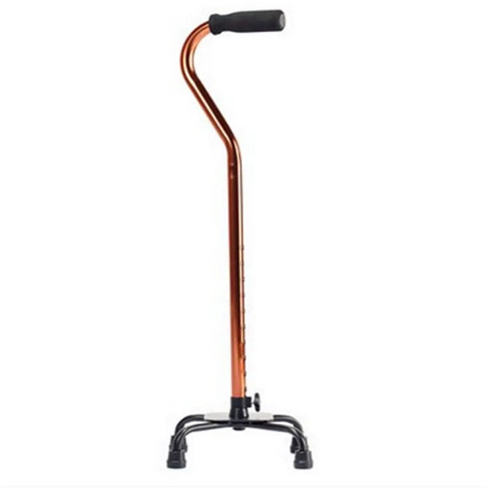 Bronze Straight Stick Four-leg Aluminium Alloy Walking Stick for Seniors Disabled and Elderly (Packing in Separate Carton)