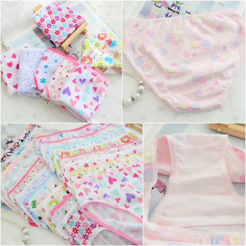 6Pcs/Lot Girls Cotton Underwear Kids Briefs Panties Baby Children Underpants 1-12Years