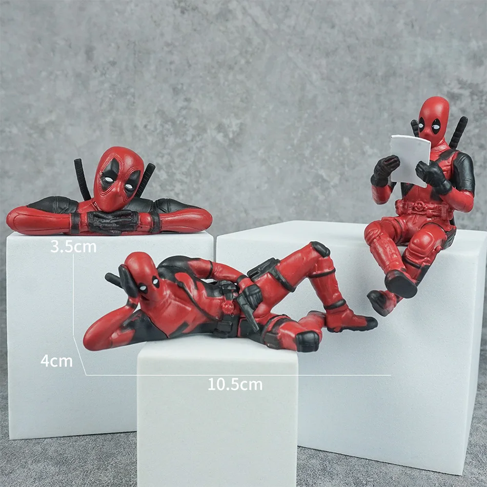 6 Schreibtischdekoration Deadpool Car Home Office Marvel 8 cm X-MAN Lustige süße Figur Modellspielzeug