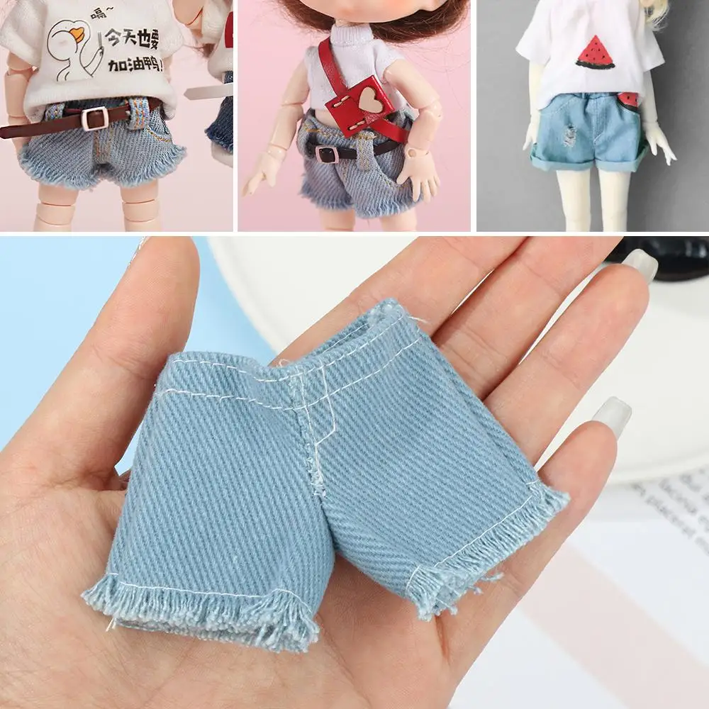 High Quality Fashion Jeans Shorts Casual Wears Floral Doll Clothes Kids Toys for 11.5