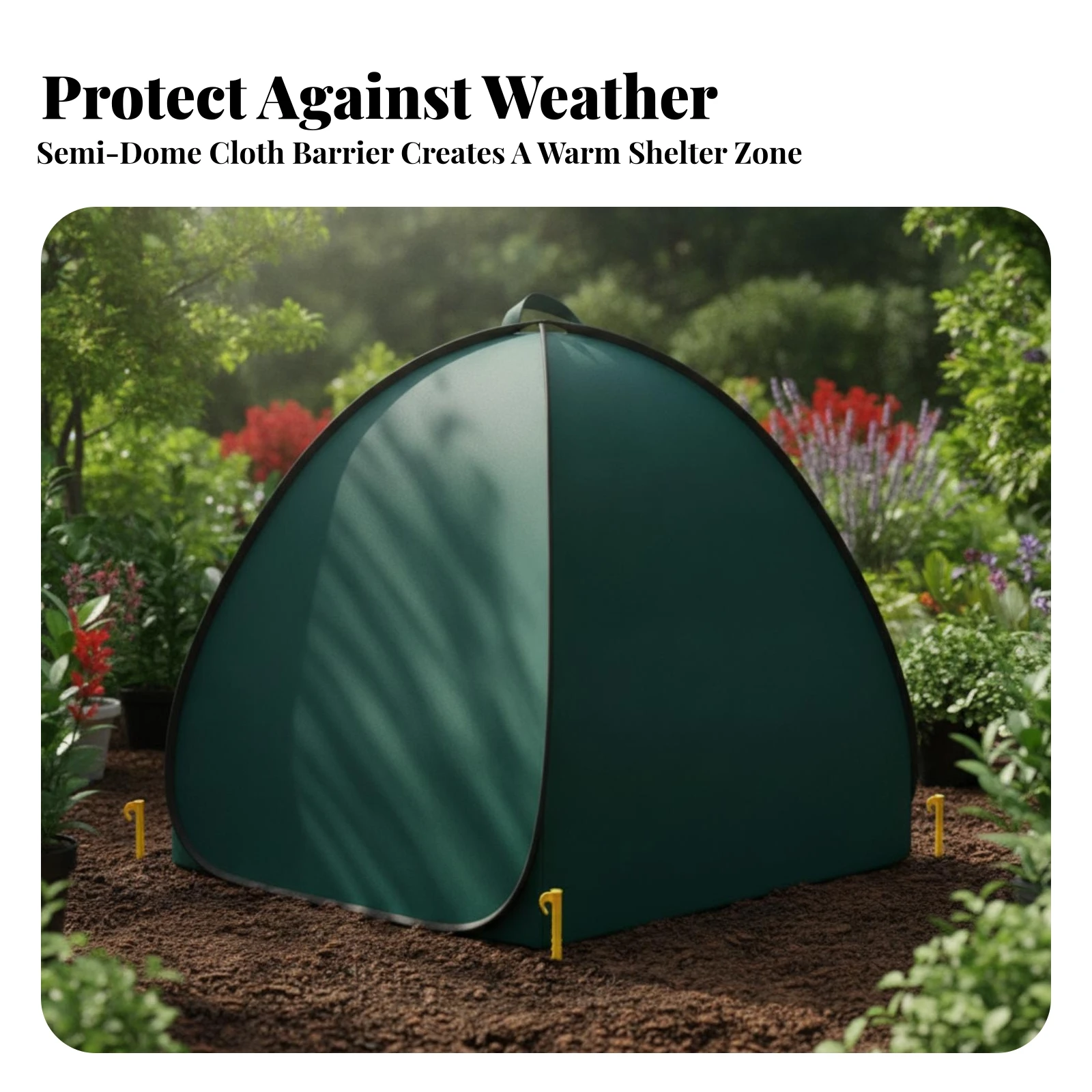 Plant Frost Cover with Ground Stakes Windproof Instant-Open Plant Cover with Stakes Portable Compact for Gardeners, Backyard
