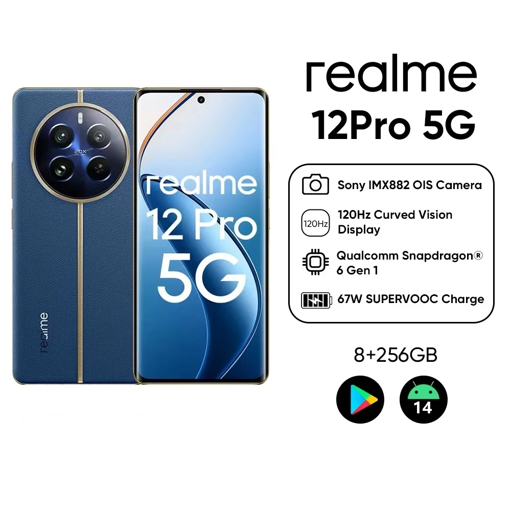 كاميرا Realme 12 Pro مقربة بدقة 32 ميجابكسل للهاتف الذكي Sony IMX882 OIS كاميرا Snapdragon 6 Gen 1 معالج قوي