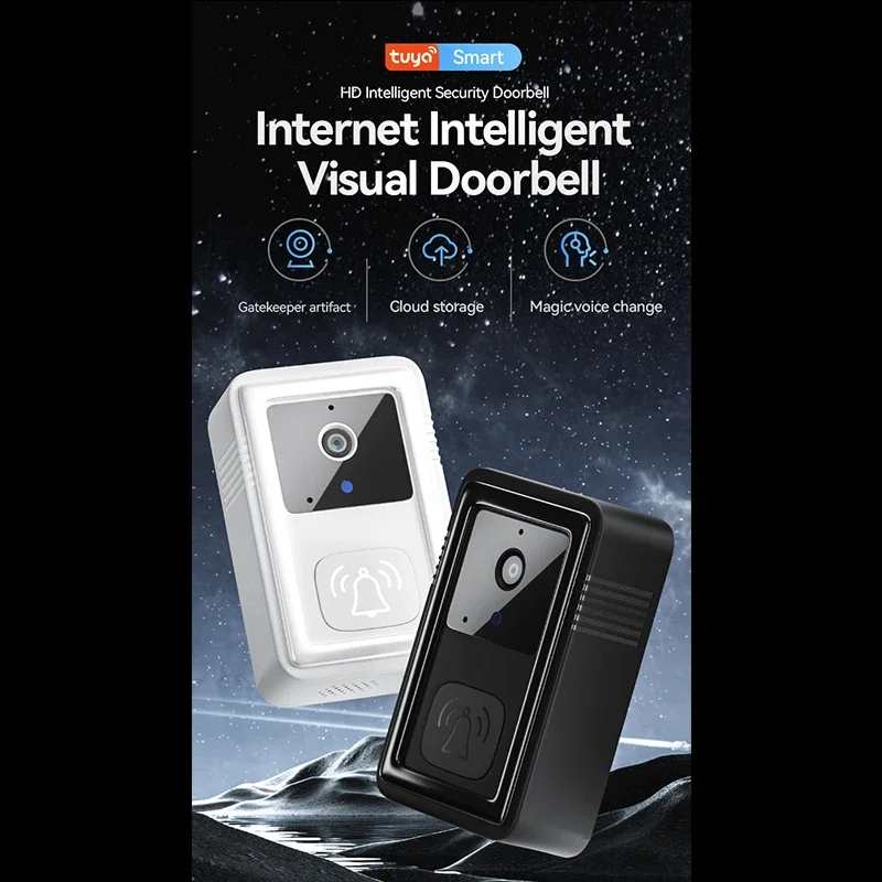 Smart Wireless Wifi Video Doorbell Waterproof 1080P HD Video Doorbell With Camera HD Infrared Night Vision Intercom Camera