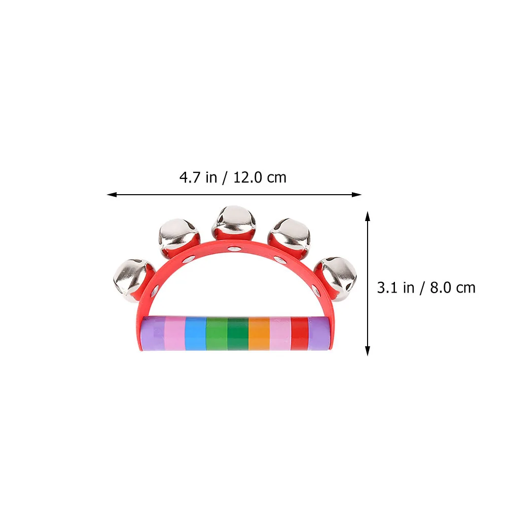 3Pcs 아기 나무 딸랑이 핸드벨 천연 재료 조기 교육 장난감 유아 발달 감각 조정