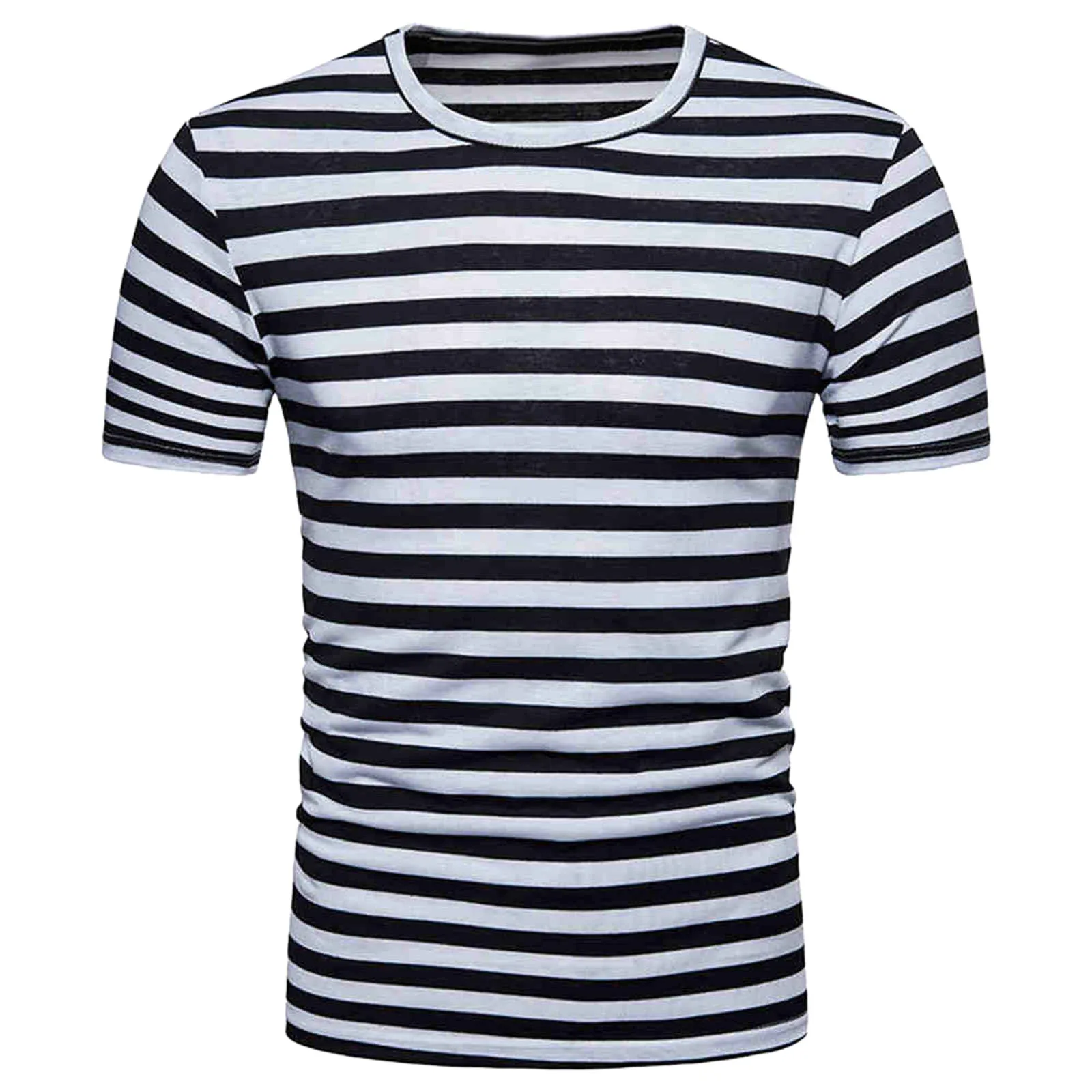 Men Striped Sailor T-Shirt Summer Loose O-Neck Top Casual Short Sleeve Tee Sport Fashion Holiday Daily Casual Outwear 2024 122