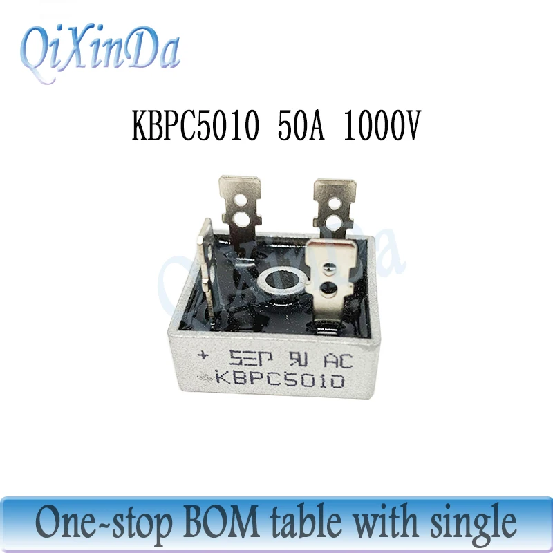 5 uds puente de diodos KBPC5010 50A 1000V puentees de diodo rectificador KBPC-5010 rectificador de potencia componentes electrónicos diodo