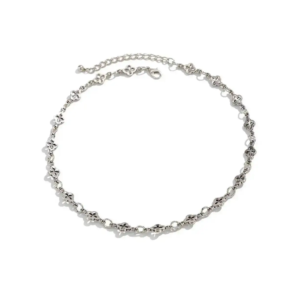 Lacteo Trendy Luxus Hohl Vierblättriges Kleeblatt Choker Halskette für Männer Kreative Einzigartige Charme Schlüsselbein Halskette Schmuck Zubehör