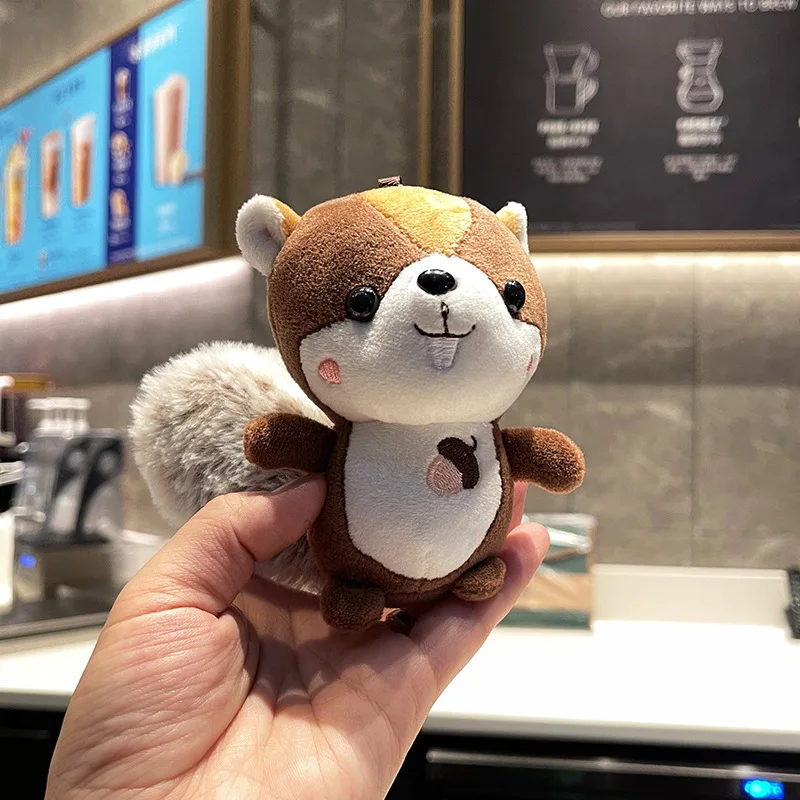 Kawaii Squirrel Plush Toys Multicolor Simulation Animal Dolls Stuffed Soft Key/Bag Pendant Home Decorative for Children Girls