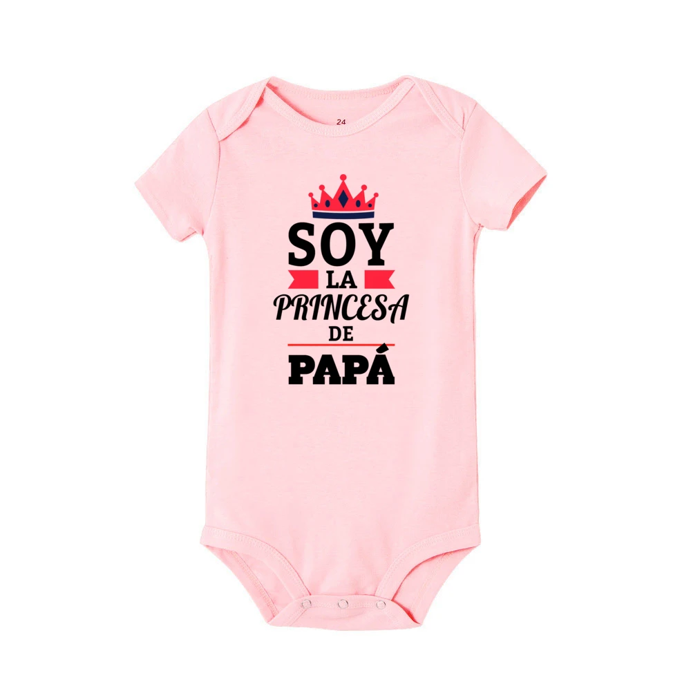 No Falling in Love I\'m My Dad\'s Spanish Printed Baby Bodysuit Funny Newborn Jumpsuit Toddler Summer Clothes Infant Shower Gifts