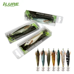 2pcs Squid Jig Hook Fishing Lure Luminous 10cm 9g Artificial Fake Octopus Lures Wood Shrimp Cuttlefish Hard Bait Sea Jigs Tackle