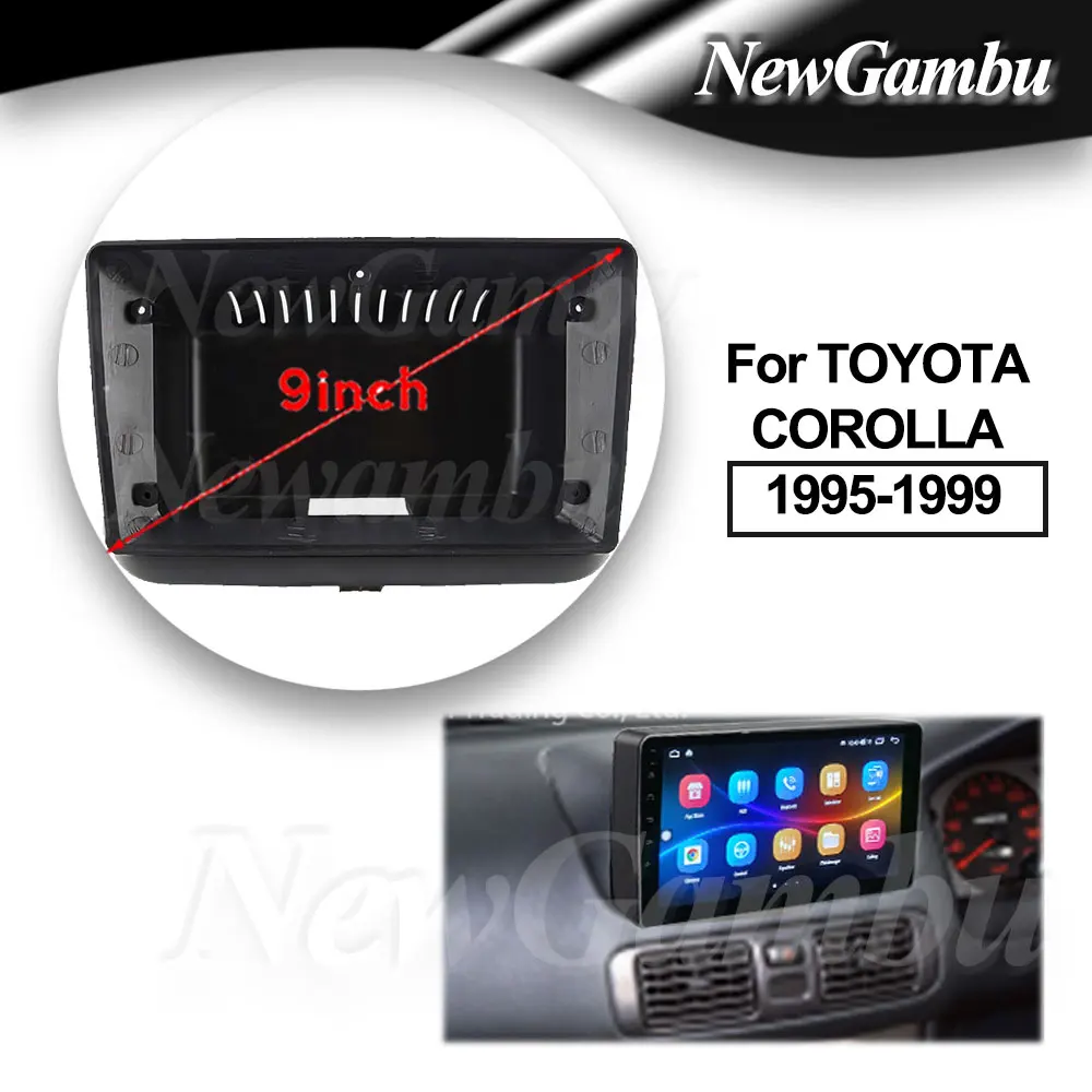 

9 дюймов для TOYOTA COROLLA 1995-1999 правый руль RHD рамка Fascia без кабеля комплекты отделки приборной панели Facia панель радио плеер