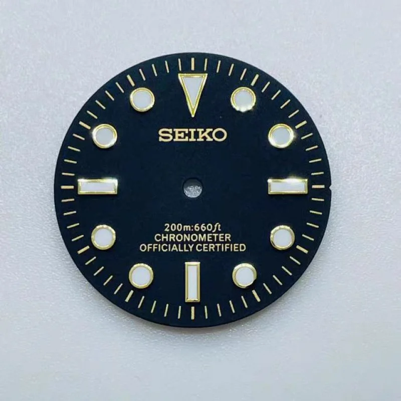 28.5mm No calendar NH35 NH36 Watch  Dial S logo Sunray 62MAS Prospex Green Luminous Seiko Mod Fit NH35